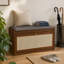 Tabouret de rangement pour chaussures à 2 niveaux en bambou, banc de rangement pour chaussures avec siège rembourré-100669853