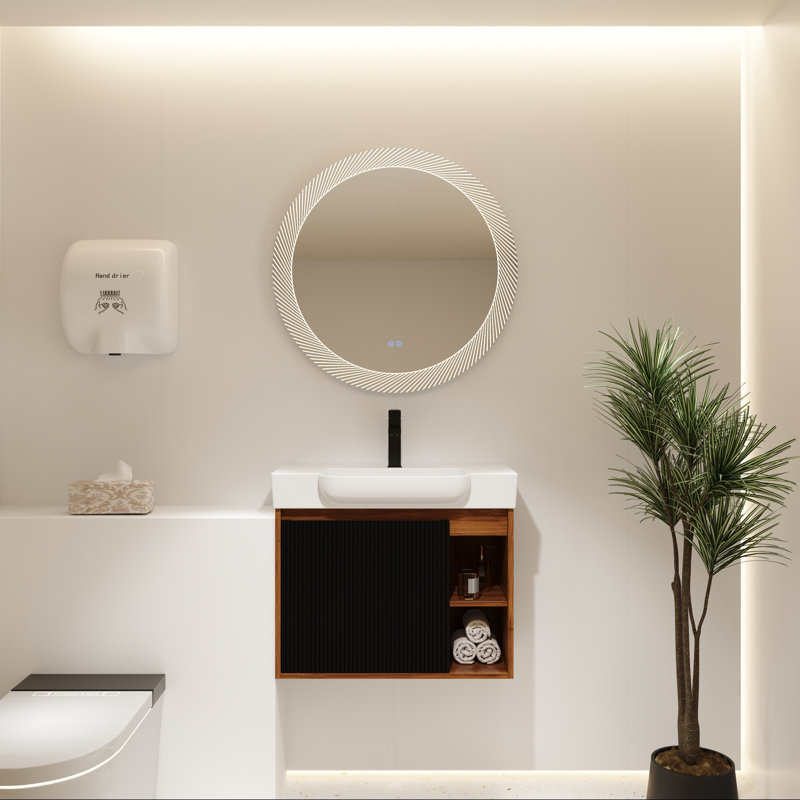 Meuble-lavabo mural avec lavabo en céramique, 28"