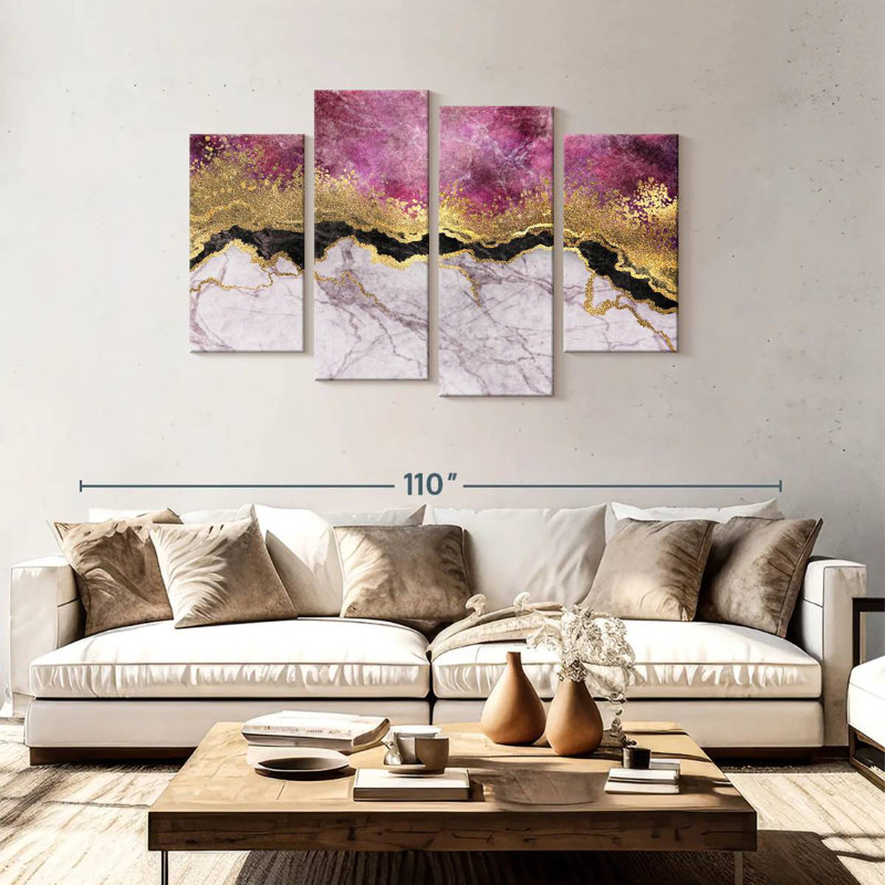 Avery rose et or abstrait