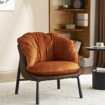 Fauteuil d'appoint amovible en velours de coton l 27,4 po