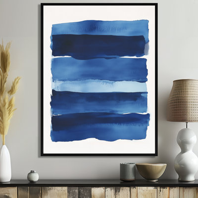 Navy Blue Canvas, Indigo Horizon, Indigo Abstract Wall Art