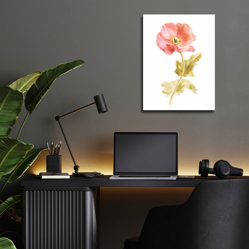 «Garden Poppy On White» par Danhui Nai, art mural en verre acrylique