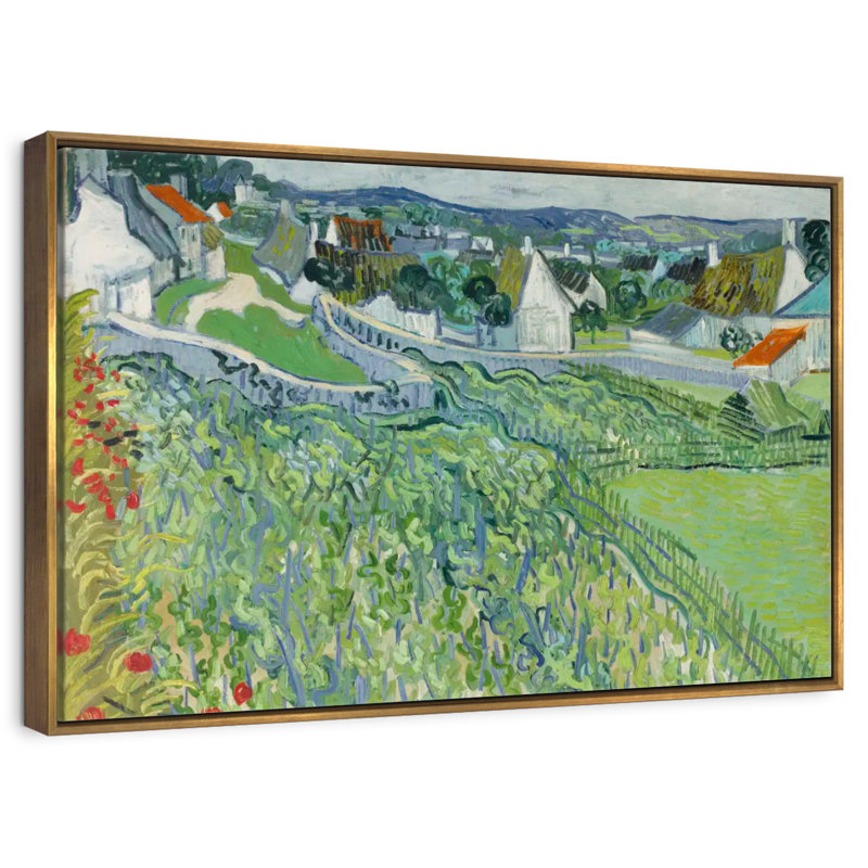 Vignobles à Auvers, Cadre flottant doré, 31 po x 21 po