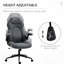 Fauteuil de bureau gris foncé, inclinable et réglable en hauteur, gris, lombaire avec fonction