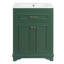Meuble-lavabo 24 po avec lavabo en céramique intégré, armoire de salle de bain avec 2 portes, 1 tiroir basculant, meuble-lavabo simple pour petite et moyenne salle de bain, vert-1067613539