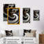 Vitrail doré noir et blanc VI - reproduction sur toile-87394628-87394627