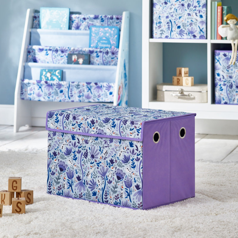 Disney Frozen Large Fabric Storage Box with Flip-Top Lid - Durable, Collapsible Toy Chest for Kids' Books, Treasures, and Toys - Perfect for Bedroom and Playroom Organization