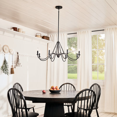 Lustre ovale 44,5 pouces Freesia en noir texturé 44,5 pouces