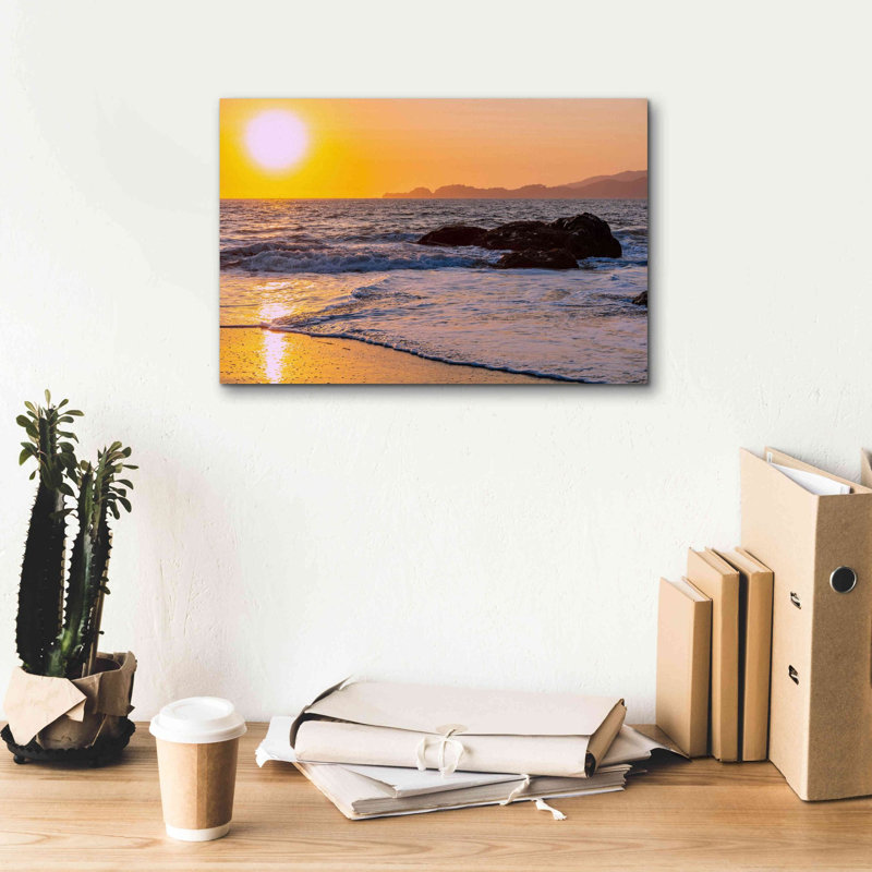 «San Francisco Sunset» par Epic Portfolio, art mural sur toile, H 12 po x l 18 po x P 0,75 po