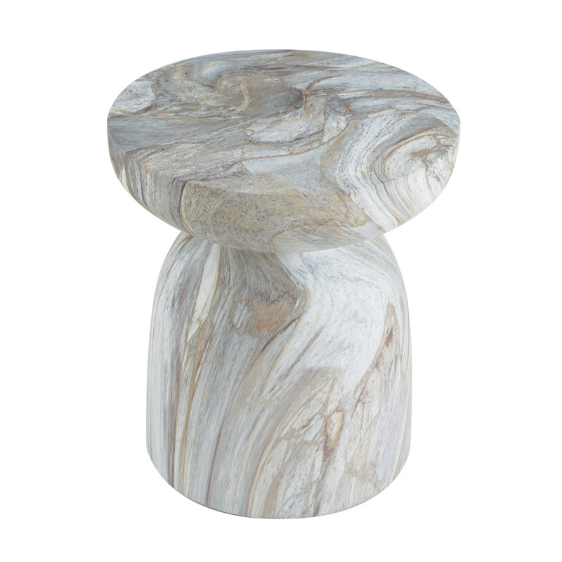 Table d'appoint contemporaine MGO Merek, L 15,94 po x P 15,94 po x H 18,11 po, Mist Stone