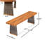 Banc d'extérieur en bois d'acacia (ensemble de 2), finition teck + osier gris