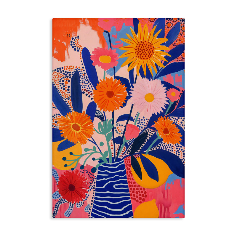 Toile à motif floral fantaisiste, design par LSR Creative Studio, H 24 po x l 16 po