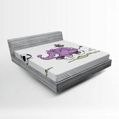 Elephant Microfiber Patterned Fitted Sheet