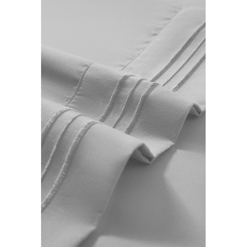 Ensemble de draps en rayonne , Argent, Ensemble de draps pour lit simple + 1 drap-housse 