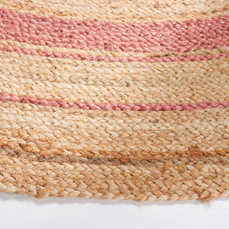 Ahjanae Natural Fiber Hand Woven Jute Oriental Rug, Round 5'