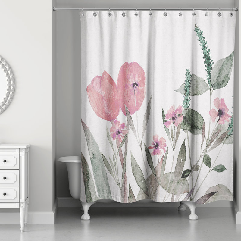 Rideau de douche simple , Rose