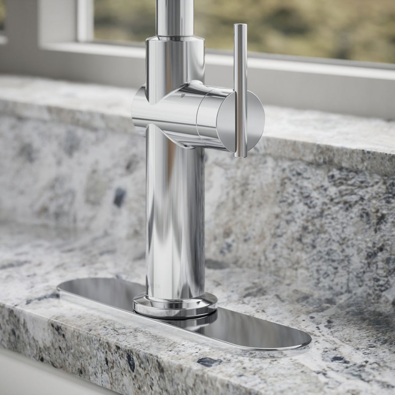 Crue Touchless Pull-Down Kitchen Sink Faucet with Voice Activation and Three-Function Sprayhead, Polished Chrome