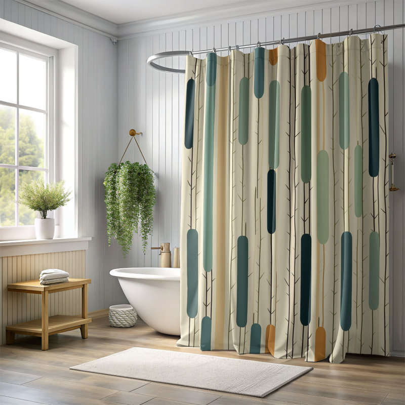 Rideau de douche Rustic Swirls - Premium, H 74 po x l 71 po