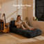 Canapé-lit convertible 35 po Bonless, fauteuil d'appoint en velours côtelé et canapé-lit en mousse haute densité pour petits espaces-1097214629