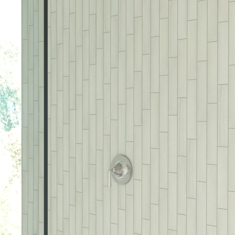 Harmony Grove 3'' W x 15'' L Porcelain Wood Look Singular Tile, Olive Cotton