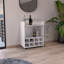 Chariot-bar St Andrews avec support intégré pour 8 bouteilles, armoire à double porte vitrée et surface supérieure bordée d'aluminium