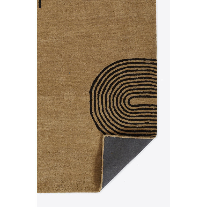 Yasi Hand Tufted Wool Geometric Area Rug in Beige, Rectangle 8' x 10'