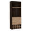 Armoire de bar Fraktal, dix porte-bouteilles encastrés, deux tablettes, double porte chêne foncé / pin