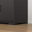 Armoire 4 portes avec miroir, armoire à DEL avec portes et 2 tiroirs, armoire de rangement en bois avec tringle, tablettes réglables, noir-219158960