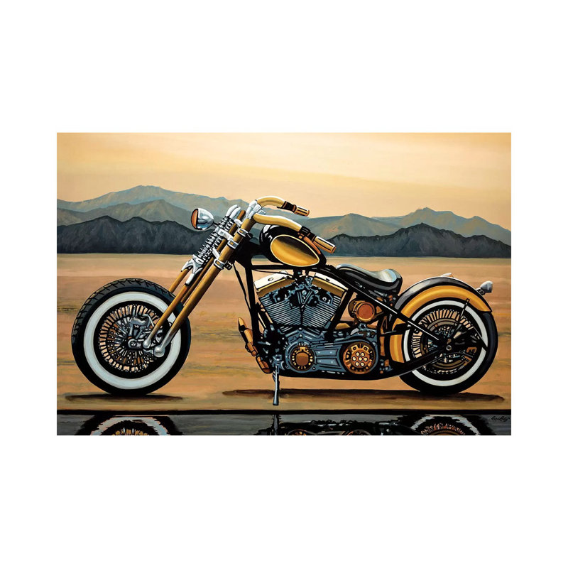 Harley Davidson 1 Piece Wrapped Canvas Painting, 30.48cm H x 45.72cm W