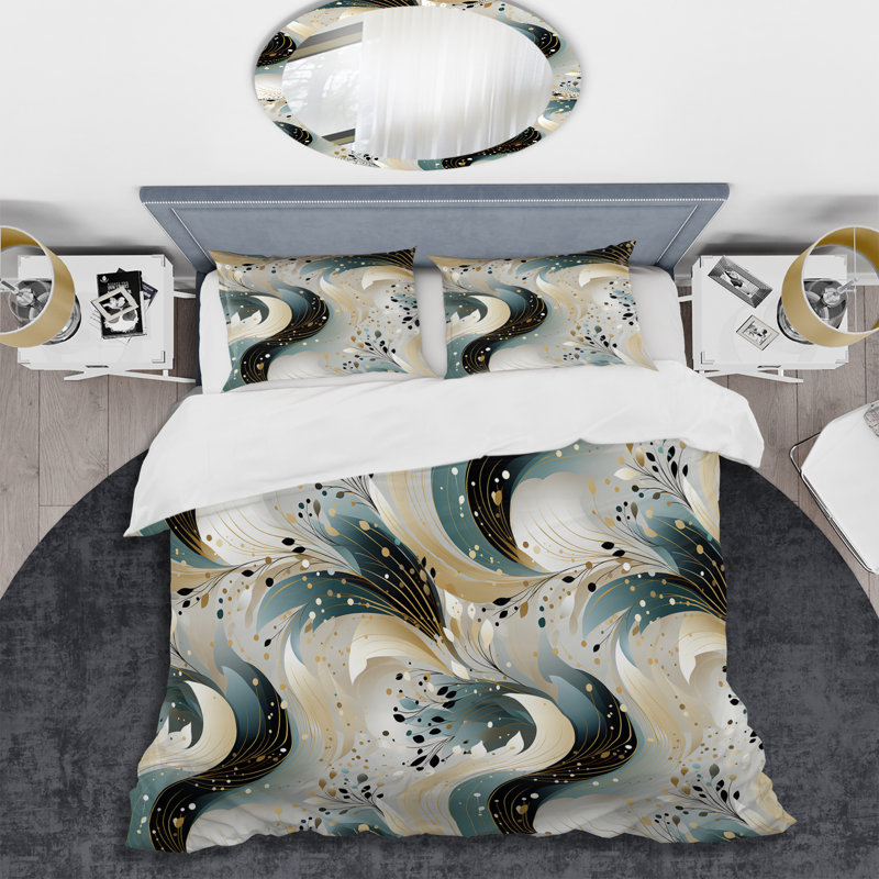 Green And White Sparkling Dazzle Glamour - Ensemble de housse de couette glam