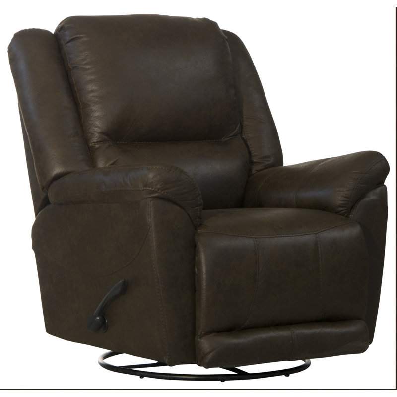 Cole Upholstered Swivel Glider Recliner, Mink Polyester
