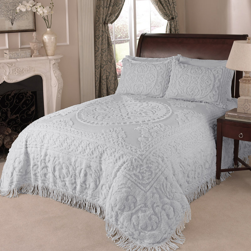 Taie décorative en chenille, Gris, Taie décorative de très grande taille