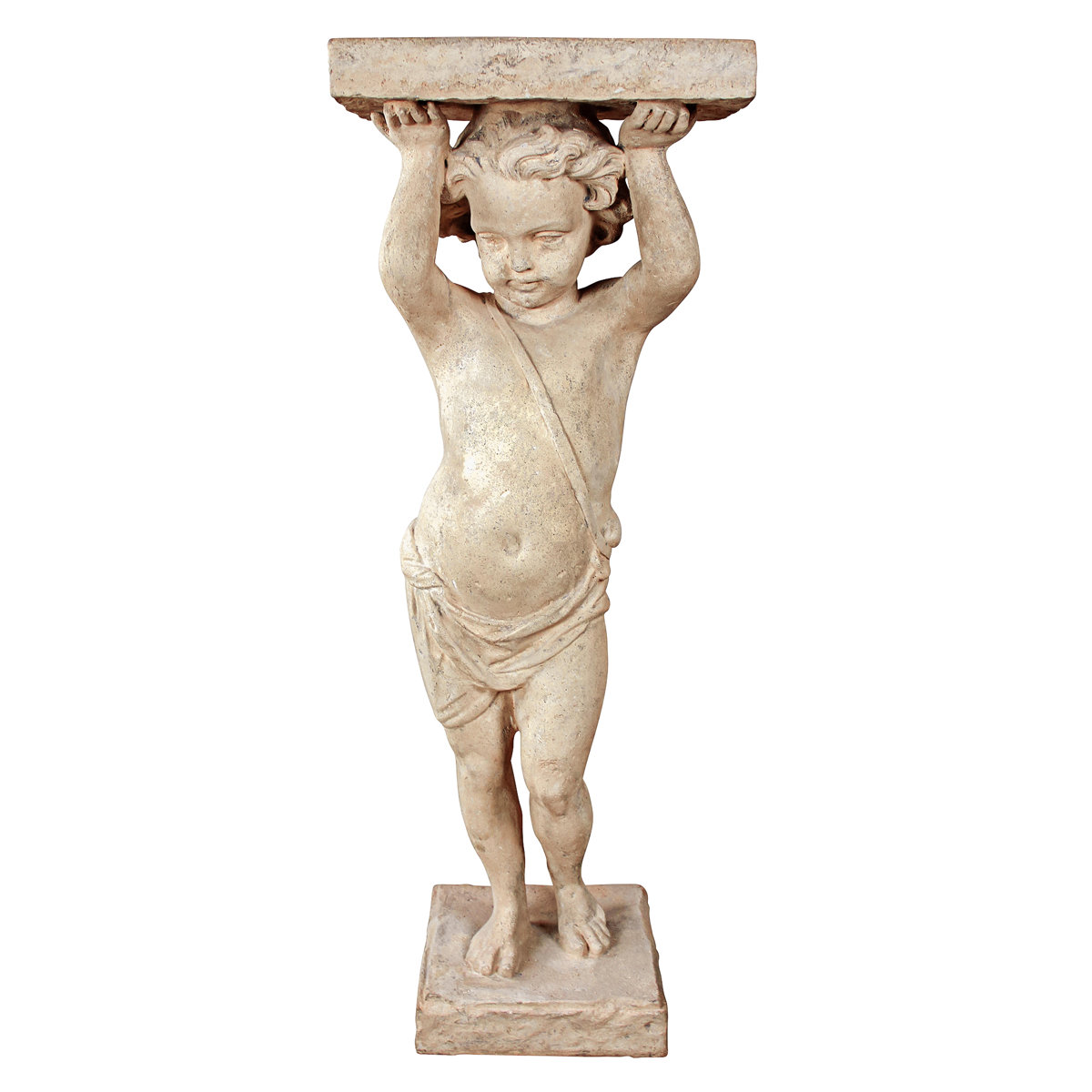Design Toscano Royal Palace of Caserta Cherub Pedestal Statue - Thumbnail 3