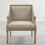Élégant fauteuil d'appoint en polyester naturel avec sangles de canne - charme campagnard douillet