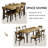 63" Extendable Kitchen Table Set for 4-6 People, 7-Piece Large Dining Table Set with 6 Chairs,Mid-Century Dining Room Table-813791622