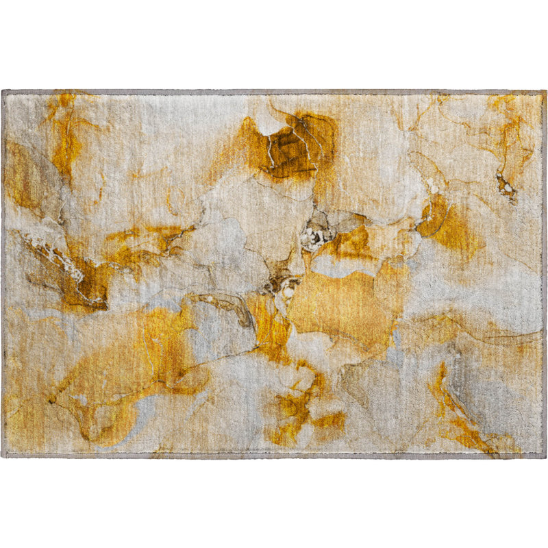 Premium Machine Washable Cerrito AMF526 Orange Rug, Rectangle 1'8" x 2'6"