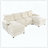 U-Shaped Chenille Sectional Sofa Adjustable Armrest Pillows-906447602
