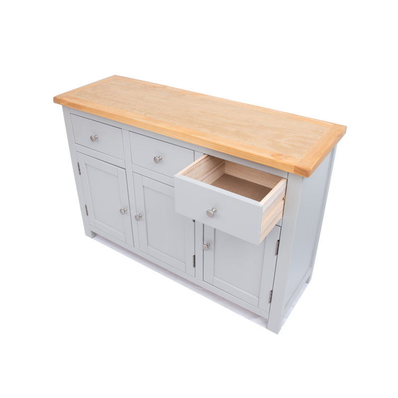 Natividad 120cm Sideboard, Light Grey/Satin Chrome