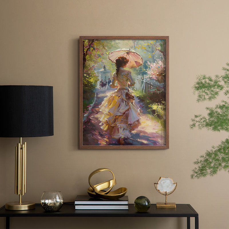 WOMEN-LXVII - Reproduction d'art encadrée de qualité supérieure - prête à être accrochée, Noyer, H 10 po x l 8 po