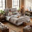 Platform Bed Frame with Wood Slats Headboard Included, Queen Size, No Box Spring Needed-478215666-478215667