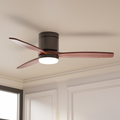 Olaughlin 52'' Low Profile Ceiling Fan with Light and Remote