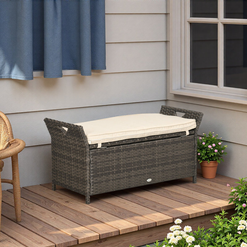 Boîte de rangement rectangulaire en osier de grande capacité pour salle de bain, Blanc