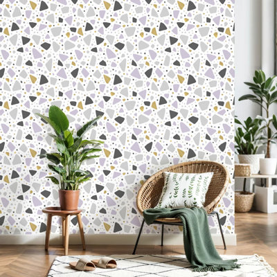 Peel and Stick Wallpaper Terrazzo surface modern abstract repeat soft Contact Paper Removable Self Adhesive Wall Mural Wall Decor for Bedroom Kitchen Cabinets 17.7in x 118in