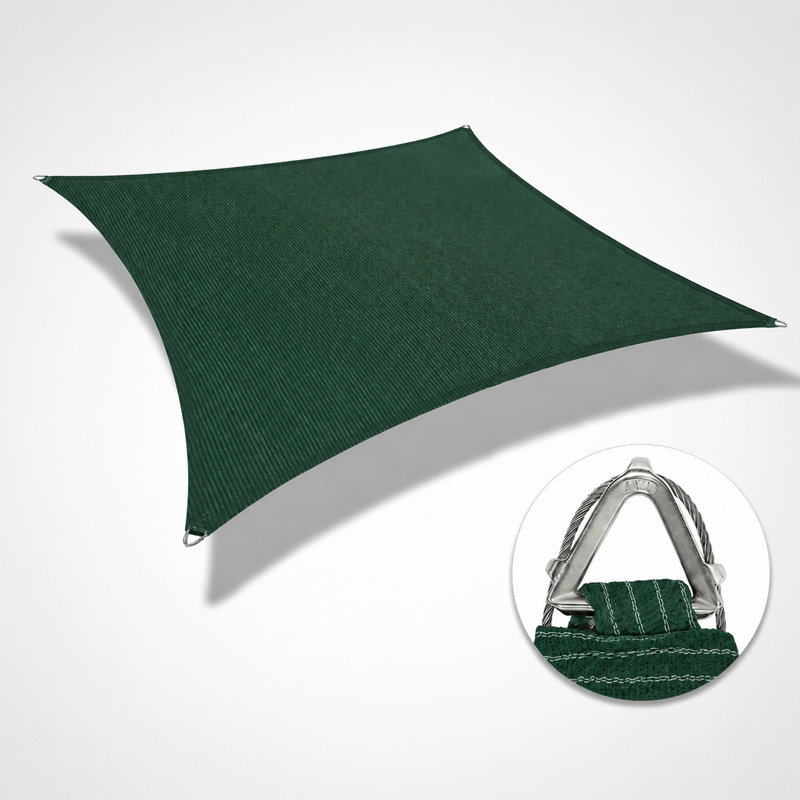 Voile d'ombrage robuste de 260 g Amgo Customize Pro Ring, 30 pi x 48 pi, Vert