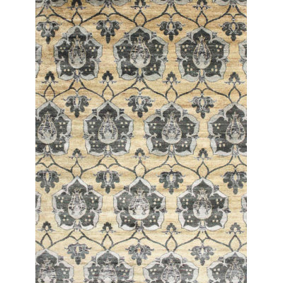 Tapis contemporain vert / brun