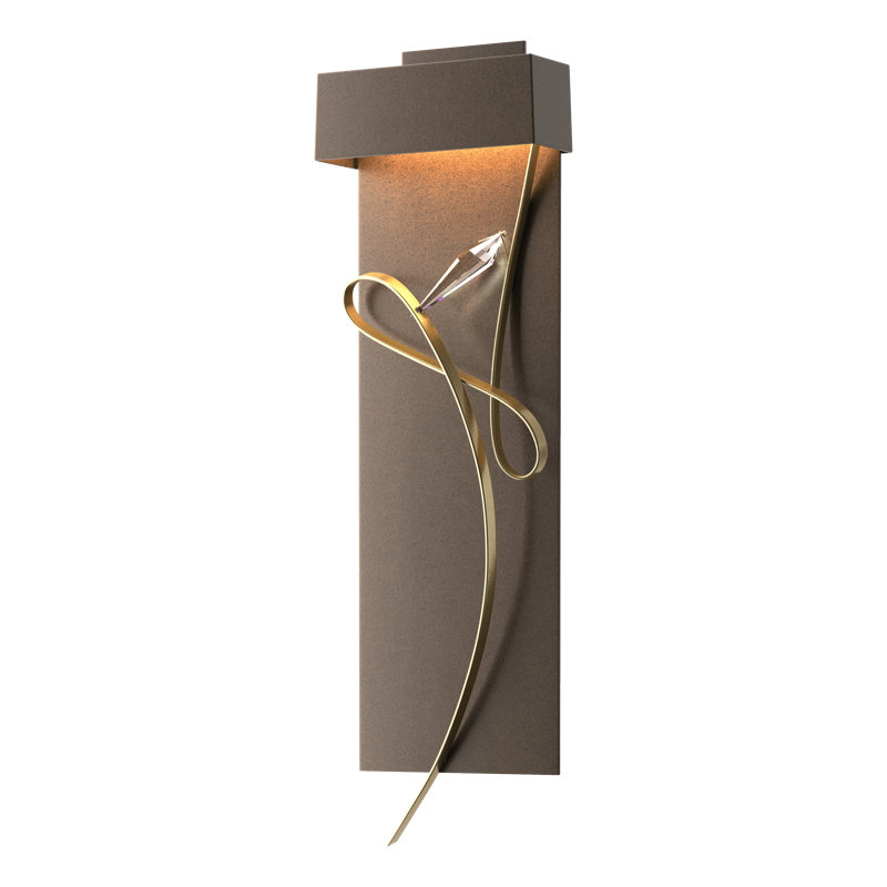 Rhapsody 1-Light LED Flush Mounted Sconce, Bronze, Modern Brass