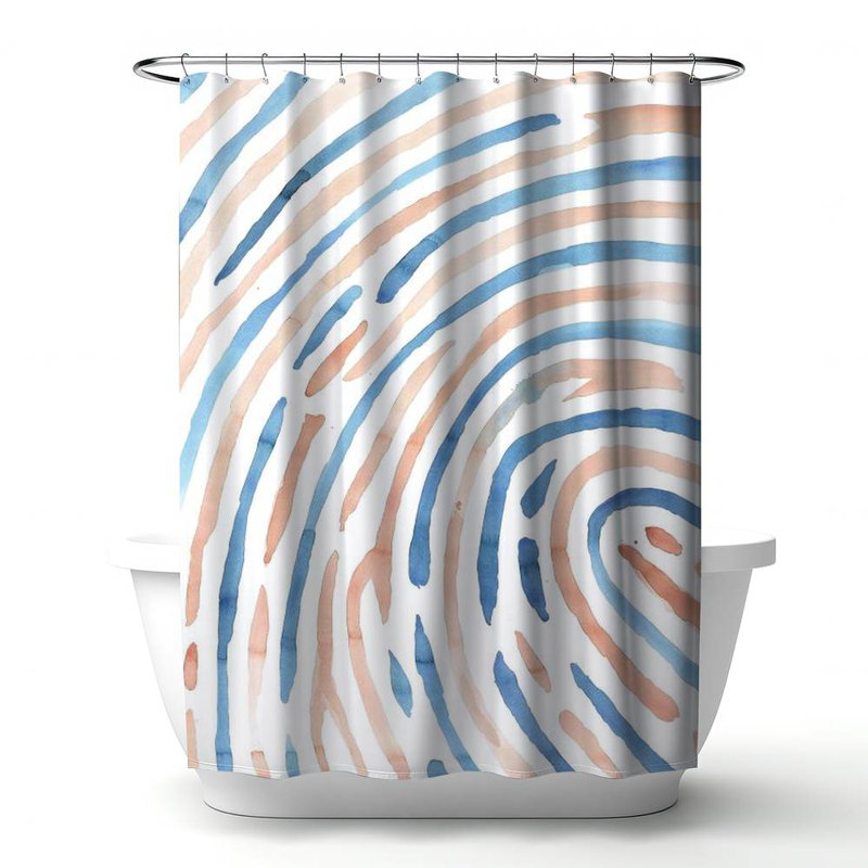 Abstract – Polyester Shower Curtain, Dye Sublimation Print, 71" W × 74" L