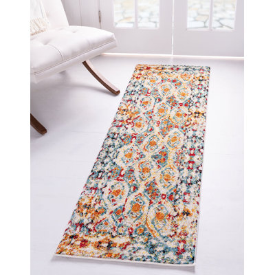 Tapis bleu / jaune Walmoor Ikat