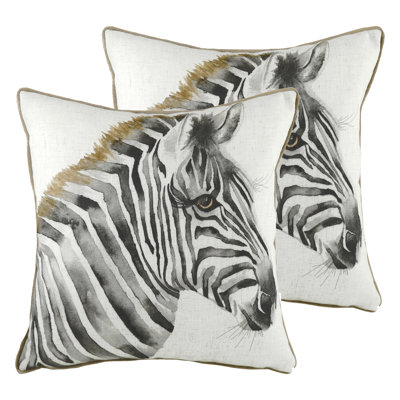 Safari Zebra Square Throw Cushion