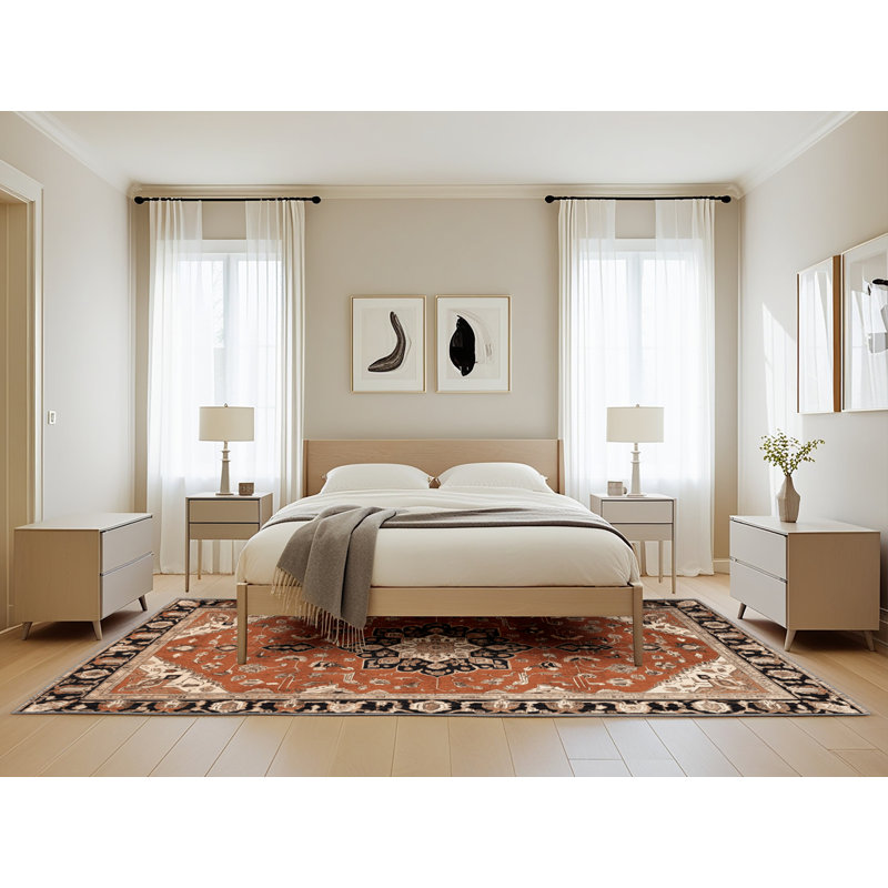 Tapis brun lavable à la machine, Rectangle 5 pi x 8 pi